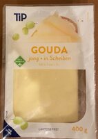 Gouda jung in Scheiben
