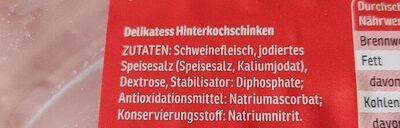 Kochschinken ingredients label