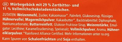 American style Cookies ingredients label