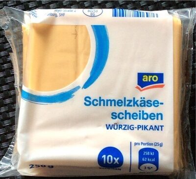 Schmelzkäsescheiben front packaging