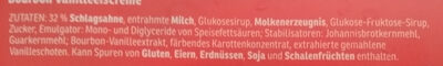 Bourbon Vanille-Eiscreme ingredients label