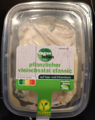 Pflanzlicher vleischsalat classic front packaging