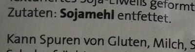 Soja-hack ingredients label