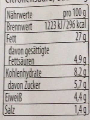 Kräuter-Fleischsakat nutrition facts table