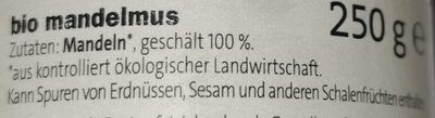 Mandelmus ingredients label