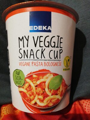 my veggie snack cup vegane pasta Bolognese