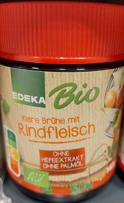 Klare Brühe mit Rindfleisch front packaging