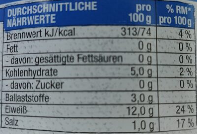 Thun-wie'n-fisch nutrition facts table