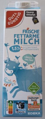 Frische fettarme Milch, 1,5 % Fett front packaging