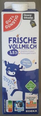Frische Vollmilch 3,5 % Fett front packaging