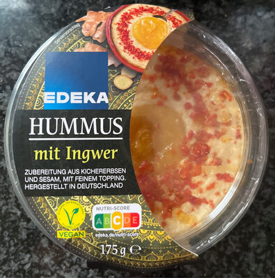 Hummus with ginger front packaging