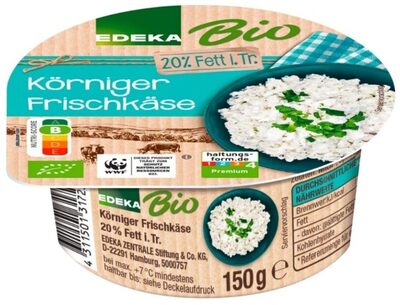 Körnige frischkäse zubereitung front packaging