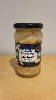 Spargel Abschnitte mit Köpfen front packaging