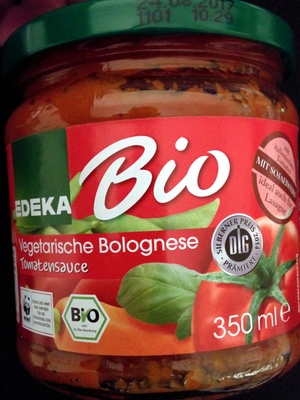 Vegetarische Bolognese Tomatensauce front packaging