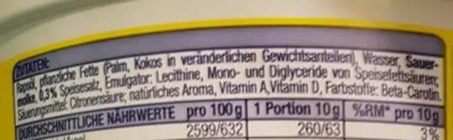 Mibell Der Brotaufstrich Für Die Ganze Familie ingredients label