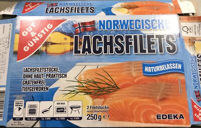 Norwegische Lachsfilets naturbelassen front packaging