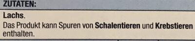 Norwegische Lachsfilets naturbelassen ingredients label