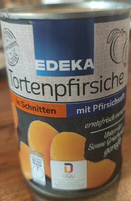 Tortenpfirsiche in Schnitten mit Pfirsichsaft