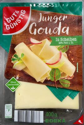 Junger Gouda In Scheiben 48% Fett i. Tr. front packaging