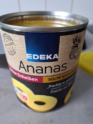 Ananas ganze Scheiben leicht gezuckert front packaging
