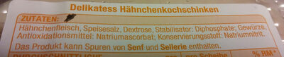 G&G Hähnchen Kochschinken ingredients label