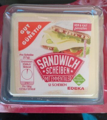Sandwich Scheiben mit Emmentaler