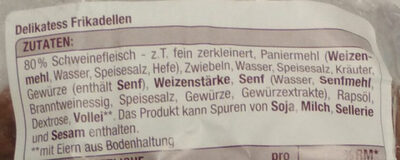 Delikatess Frikadellen ingredients label
