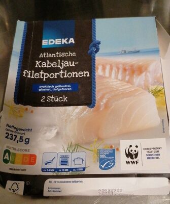 Atlantische kabeljau filetportionen