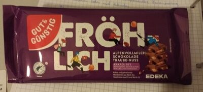 Alpenvollmilchschokolade Traube-Nuss