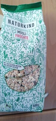 Müsli Früchte front packaging