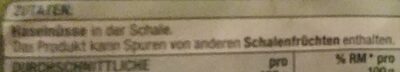 EDEKA Nuss-Knacker ingredients label