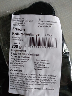 Frische Kraeuterseitlinge front packaging