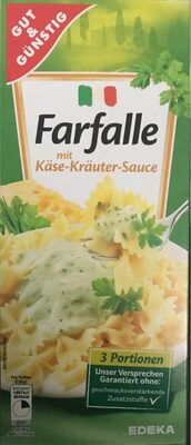 farfalle käse Kräuter soße