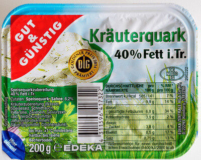 Kräuterquark 40% Fett i. Tr.