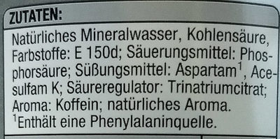 Cola Light ingredients label