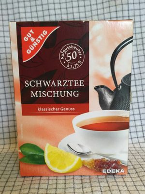 Schwarztee Mischung front packaging