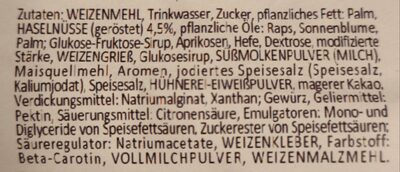 Plunder-Nuss-Hörnchen ingredients label