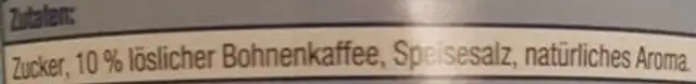 Eiskaffee Maxima, Classic ingredients label