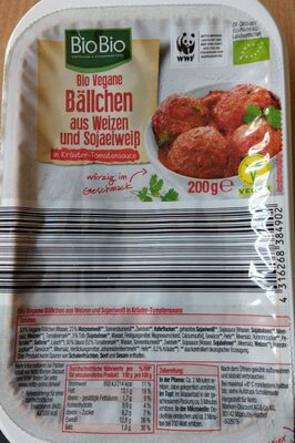 Bio vegane Bällchen aus Weizen und Sojaeiweiß