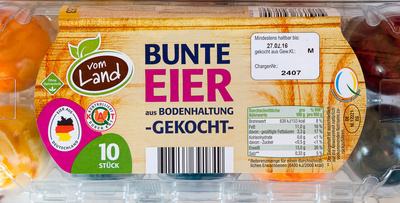 Bunte Eier aus Bodenhaltung