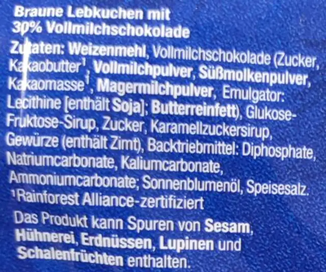 Mini-Sterne Herzen Brezeln - Vollmilch ingredients label