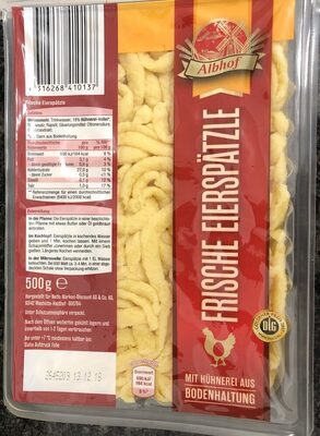 Frische Eierspätzle front packaging
