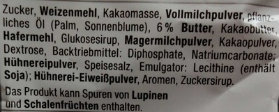 Triple Chocolate Cookies ingredients label