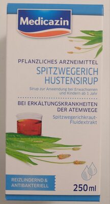 Spitzwegerich Hustensirup front packaging