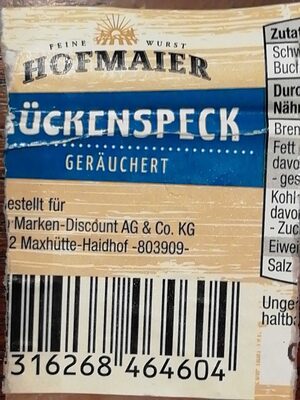 Rückenspeck, geräuchert front packaging
