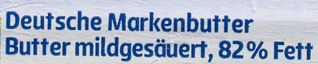 Deutsche Markenbutter mildgesäuert ingredients label