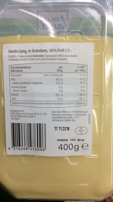 Gutes Land Gouda Jung in Scheiben