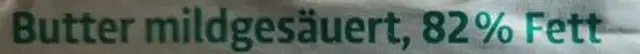 Irische Markenbutter ingredients label