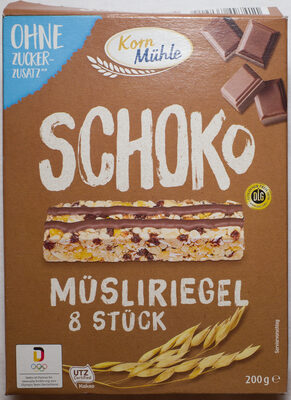 Schoko Müsliriegel front packaging