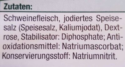 Kochhinterschinken Spitzenqualität ingredients label